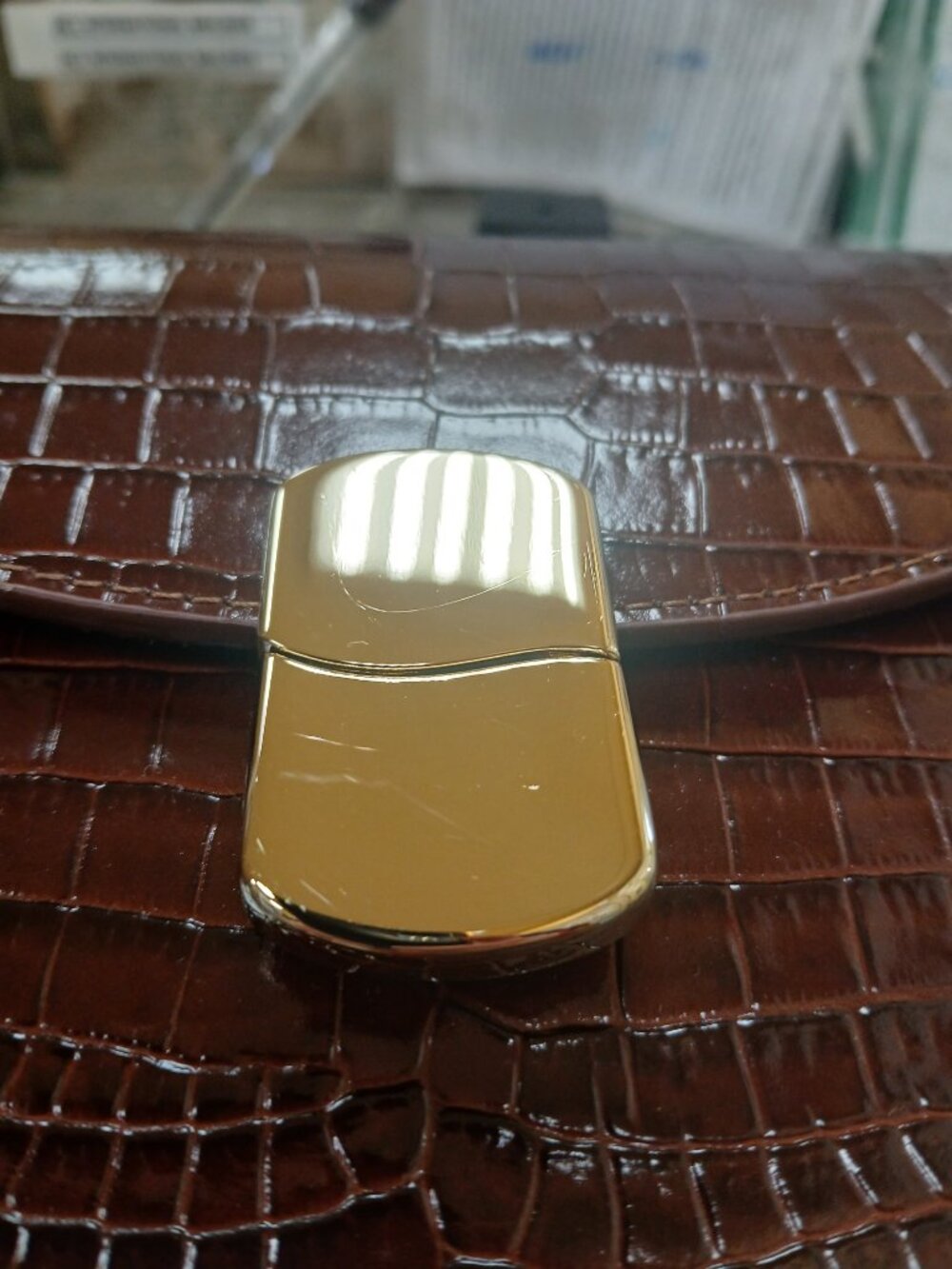 SEZANE "Claude" Brown Leather Crossbody Bag - Picture 9 of 11